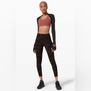 NWOT Lululemon Invigorate High Rise Tight 25" in Camo Brown Earth Multi-Size 10